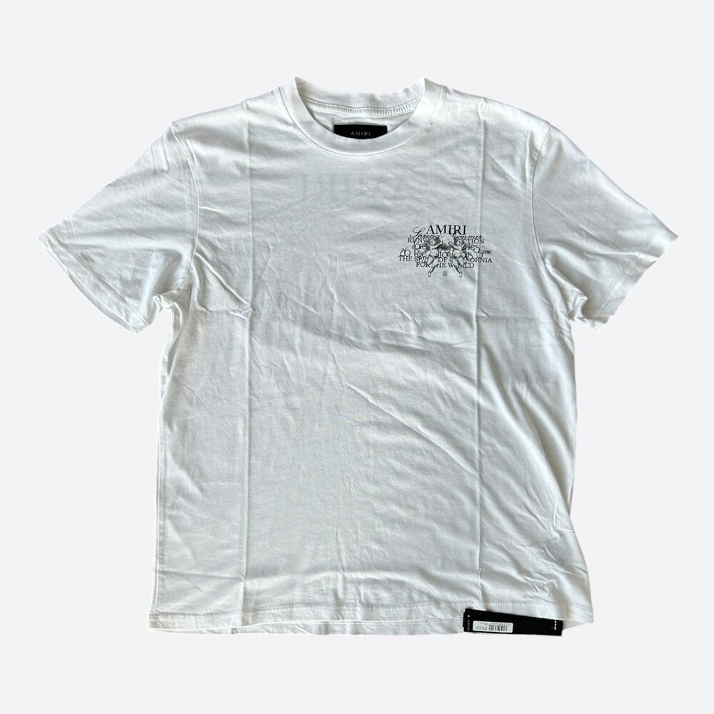 Amiri White & Black Cherub Logo T-Shirt